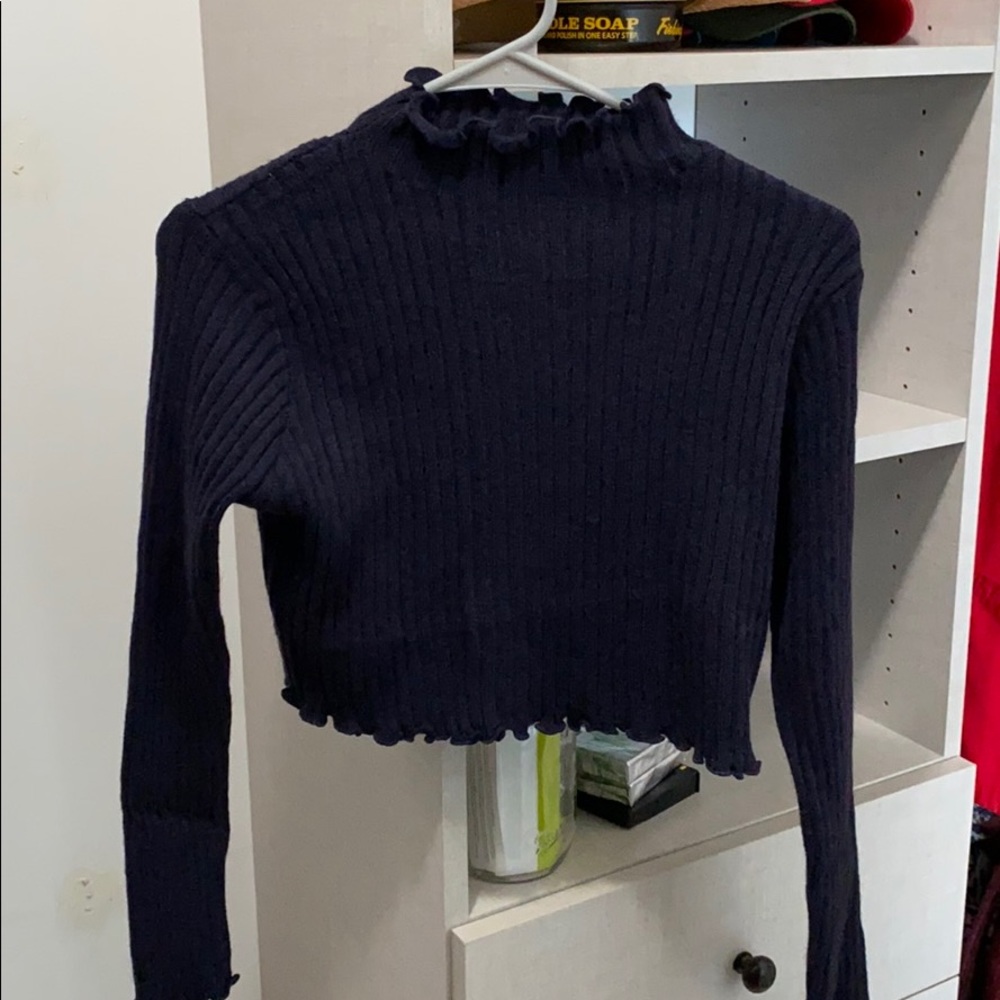Lettuce Trim Rib-knit sweater